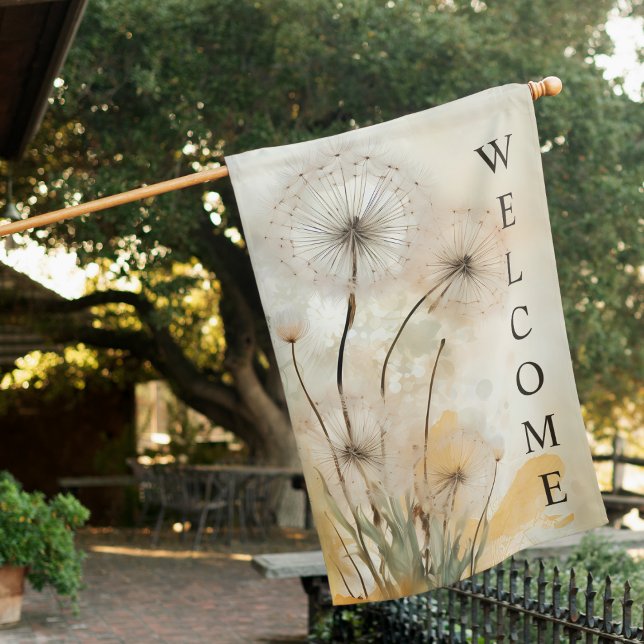 Watercolor Dandelion Welcome House Flag (Creator Uploaded)