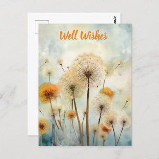 Watercolor Dandelions Postcard