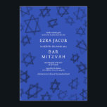 Watercolor Dark Blue Star of David Bar Bat Mitzvah Invitation<br><div class="desc">Perfect card to announce a bat mitzvah, bar mitzvah or other Jewish celebration! Hand made watercolor art for you on the front and back side! FULLY CUSTOMIZABLE! Click on “Personalize” above to edit the text. Click "edit using design tool" to adjust the fonts, colors and placements and to delete the...</div>