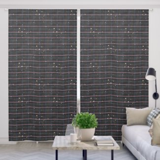 Watercolor Dark Grey Checkered with Stars Nursery