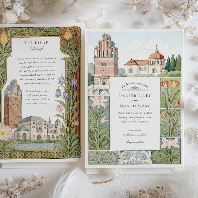 Watercolor Darmstadt Wedding Invitation (Creator Uploaded)