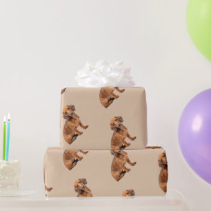 Watercolor Daschund Dog Pet Animal Wrapping Paper
