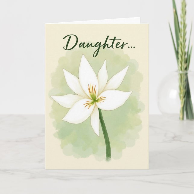 Watercolor Daughters Day Love Card (Front)