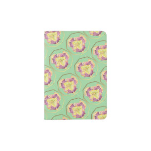 Watercolor Daylily Golden Geometric Pattern Passport Holder