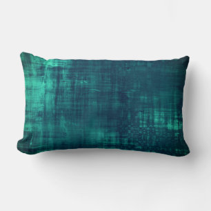 Watercolor Deep Teal Lumbar Pillow
