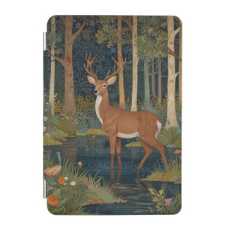 Watercolor deer boho woodland forest greenery iPad mini cover