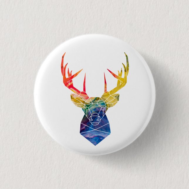 Watercolor deer     button (Front)