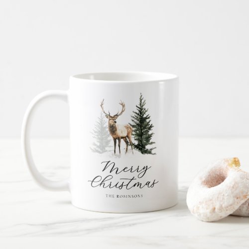 Watercolor Deer Family Christmas Mug