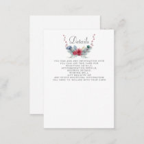 Watercolor Deer Floral Antler Pine Winter Wedding Enclosure Card