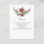 Watercolor Deer Floral Antler Pine Winter Wedding Enclosure Card