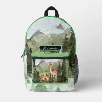  Watercolor Deer Forest 
