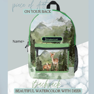  Watercolor Deer Forest 