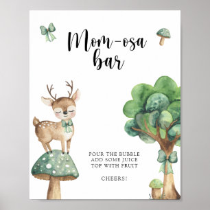 Watercolor Deer - Mom-osa bar Poster
