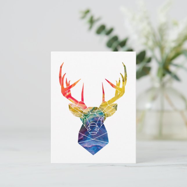 Watercolor deer     postcard (Standing Front)