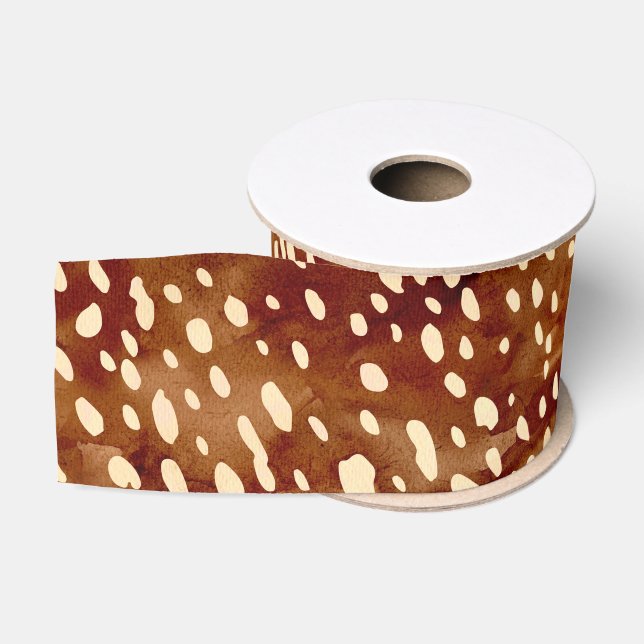 Watercolor Deer Print Grosgrain Ribbon (Spool)