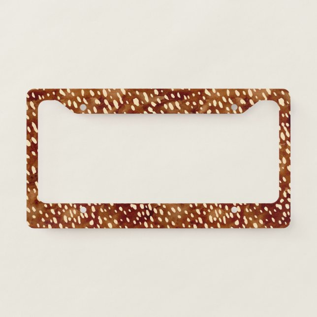 Watercolor Deer Print License Plate Frame (Front)