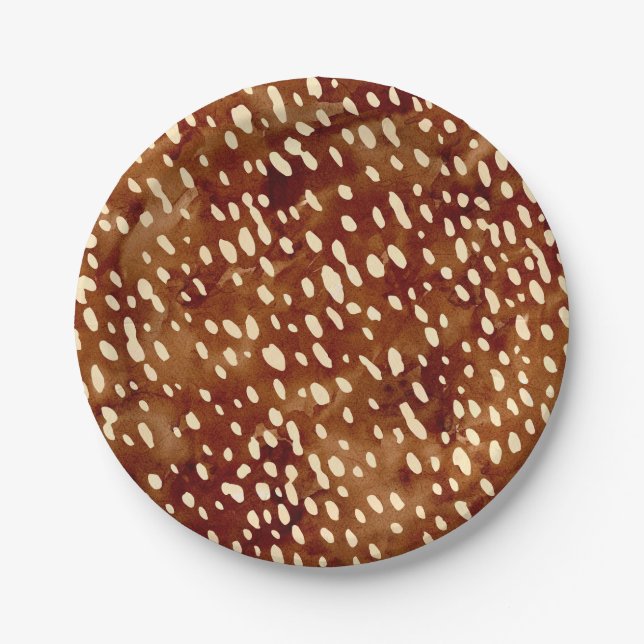 Watercolor Deer Print Paper Plates (Front)