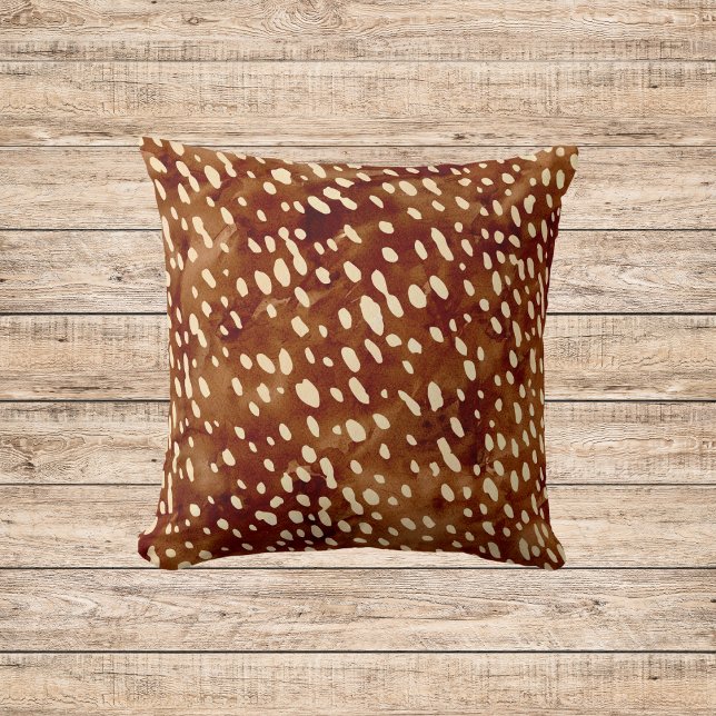 Watercolor Deer Print Throw Pillow (Creator Uploaded)