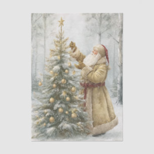 Watercolor Deer Santa Decoupage Tissue Paper