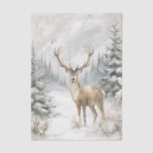 Watercolor Deer Woods Decoupage Tissue Paper