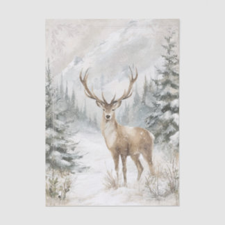 Watercolor Deer Woods Decoupage Tissue Paper