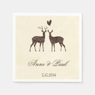 Watercolor deers Wedding Napkin