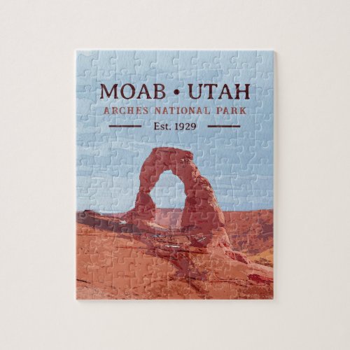 Watercolor  Delicate Arch Moab Utah National Park Jigsaw Puzzle