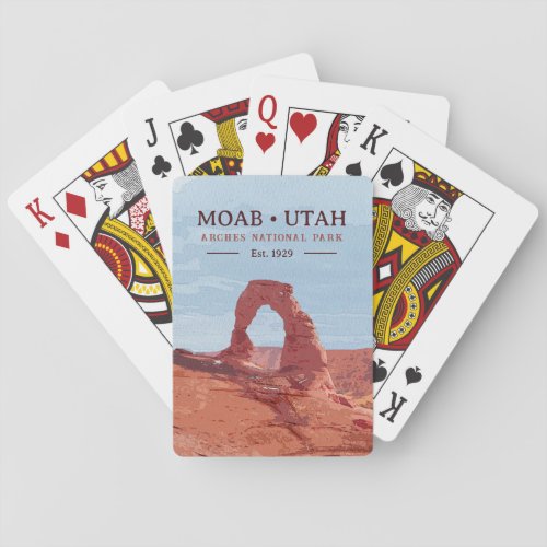 Watercolor  Delicate Arch Moab Utah National Park Playing Cards