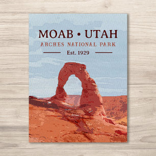 Watercolor Delicate Arch Moab Utah National Park Postcard