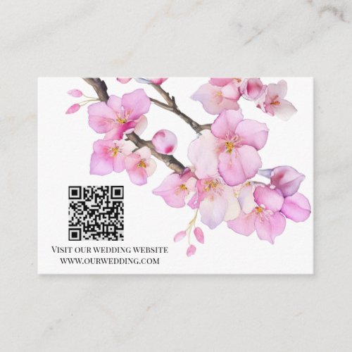 Watercolor delicate pink floral spring blossoms enclosure card