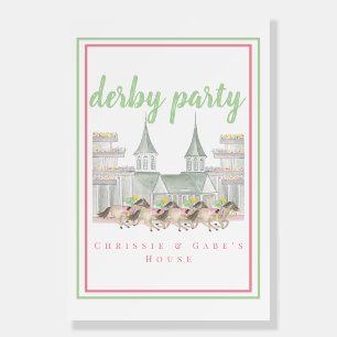 Watercolor Derby Party Horse Racing Building  Foam Board