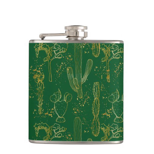 Watercolor Desert Cacti  Flask