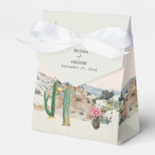 Watercolor Desert Cactus Boho Wedding Favor Boxes
