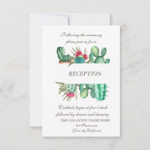 Watercolor Desert Cactus Dots Wedding   Invitation