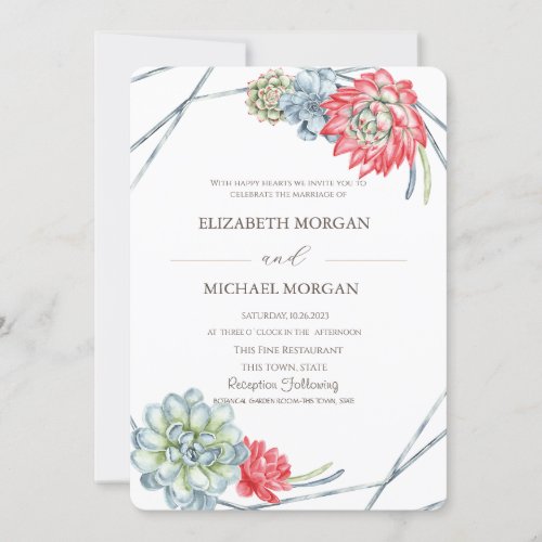 Watercolor Desert Cactus  Invitation