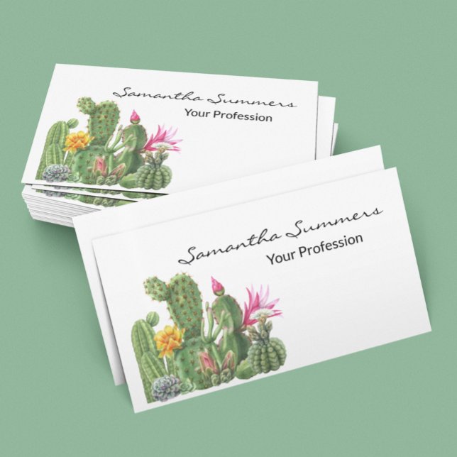 Watercolor Desert Cactus Southwest  Business Card (Creator Uploaded)
