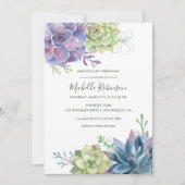 Watercolor Desert Cactus Succulents Bridal Shower Invitation (Front)