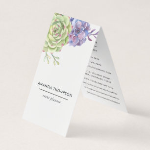Watercolor Desert Cactus Succulents Business Card