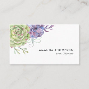 Watercolor Desert Cactus Succulents Business Card