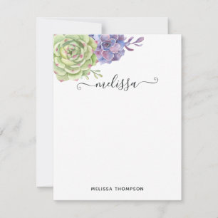 Watercolor Desert Cactus Succulents Note Card