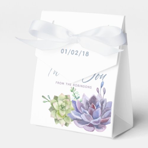 Watercolor Desert Cactus Succulents Thank You Favor Boxes