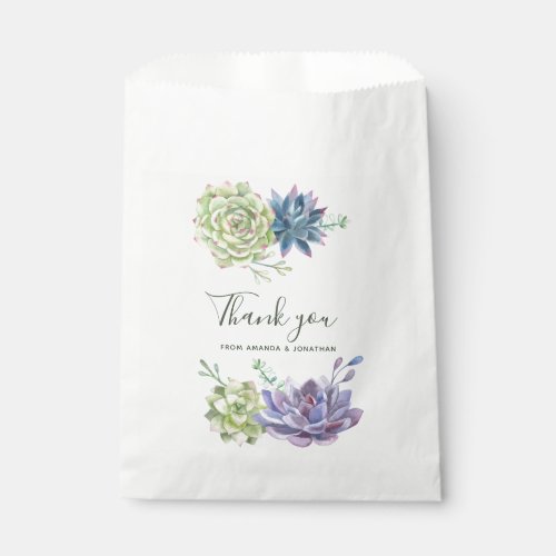 Watercolor Desert Cactus Succulents Wedding Favor Bag