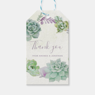 Watercolor Desert Cactus Succulents Wedding Thanks Gift Tags