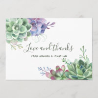 Watercolor Desert Cactus Succulents Wedding Thanks