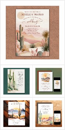 Watercolor Desert Cactus Wedding Collection