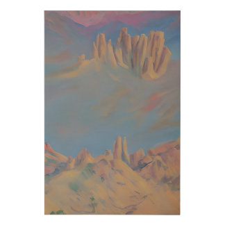 Watercolor Desert Faux Canvas Print