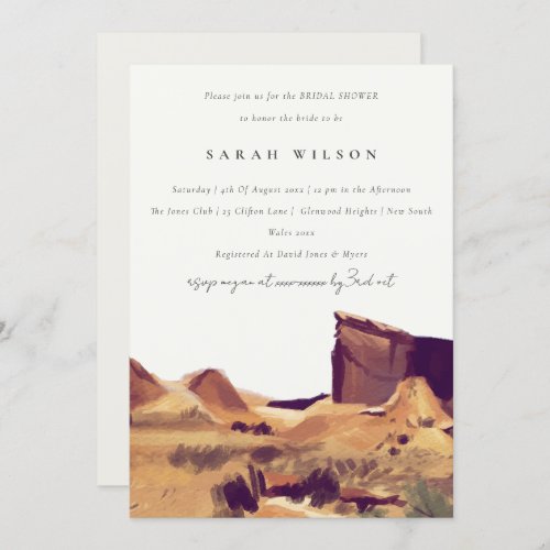 Watercolor Desert Landscape Bridal Shower Invite
