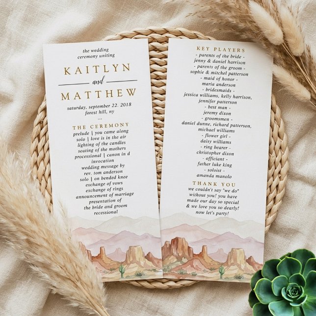 Watercolor Desert Range Wedding Suite - Program (Creator Uploaded)