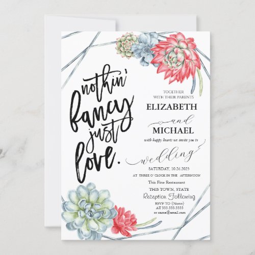 Watercolor Desert Red Cactus Polka Dots Invitation