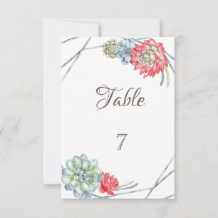 Watercolor Desert Red Succulents Invitation